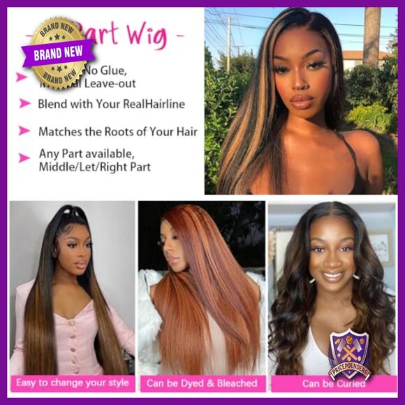 Straight Human Hair Wig 24 Inch Glueless V Part 180 Density Clip In main image 6